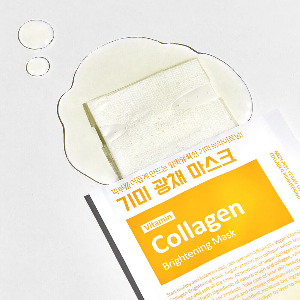 Limon özü ve kolajen içeren aydınlatıcı vitamin yüz maskesi MEDI-PEEL Vegan Vitamin Collagen Brightening Mask - Görsel 4