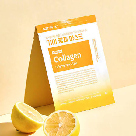 Limon özü ve kolajen içeren aydınlatıcı vitamin yüz maskesi MEDI-PEEL Vegan Vitamin Collagen Brightening Mask - Görsel 3