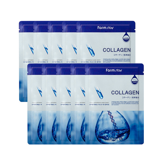 Kolajen yüz maskesi FARMSTAY Visible Difference Mask Sheet Collagen 23 ML - Görsel 3