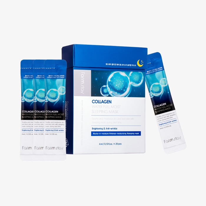 Kolajenli Nemlendirici Gece Maskesi FARMSTAY Collagen Water Full Moist Sleeping Mask (4 ml * 20 ADET) - Görsel 5