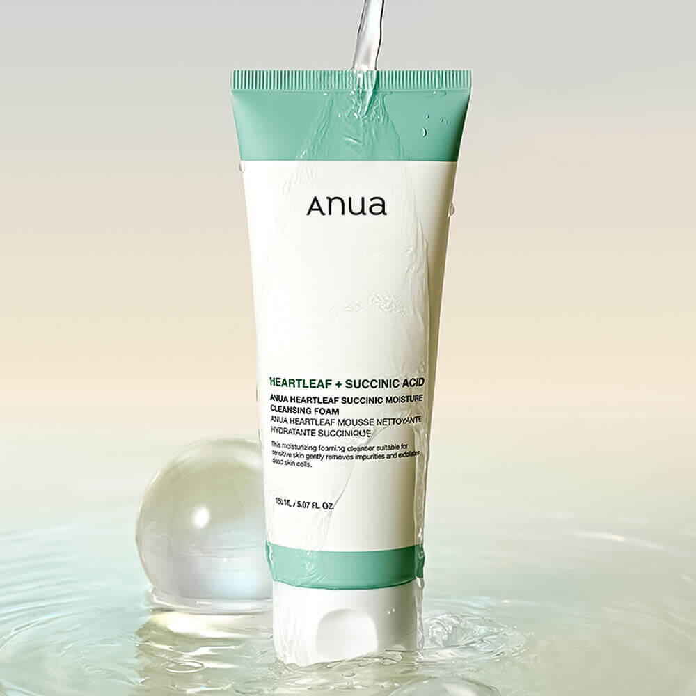 Süksinik asitle yıkama için jel-köpük ANUA Heartleaf Succinic Mousture Cleansing Foam 150 ML - Görsel 4