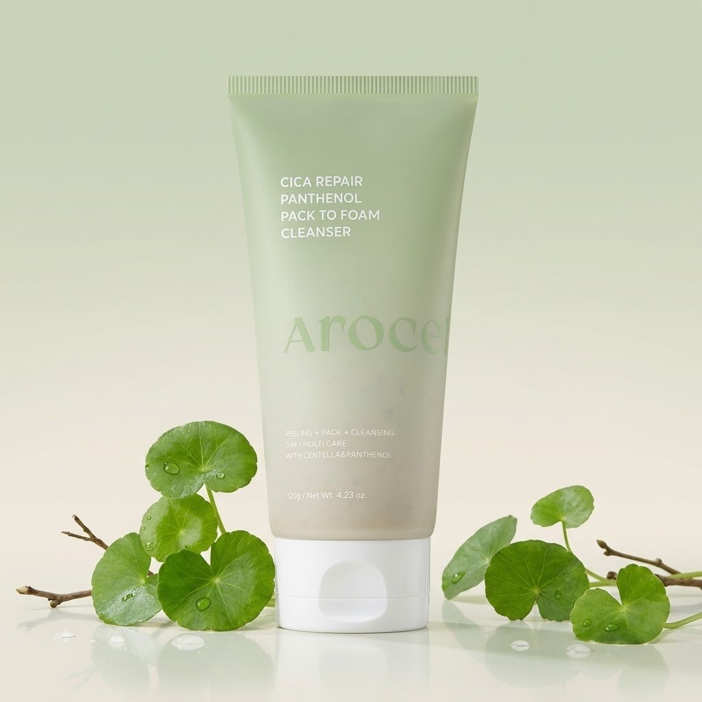 Hassas Ciltler İçin Cica & Panthenol Temizleyici AROCELL Cica Repair Panthenol Pack-to-Foam Cleanser, 120GR - Görsel 2