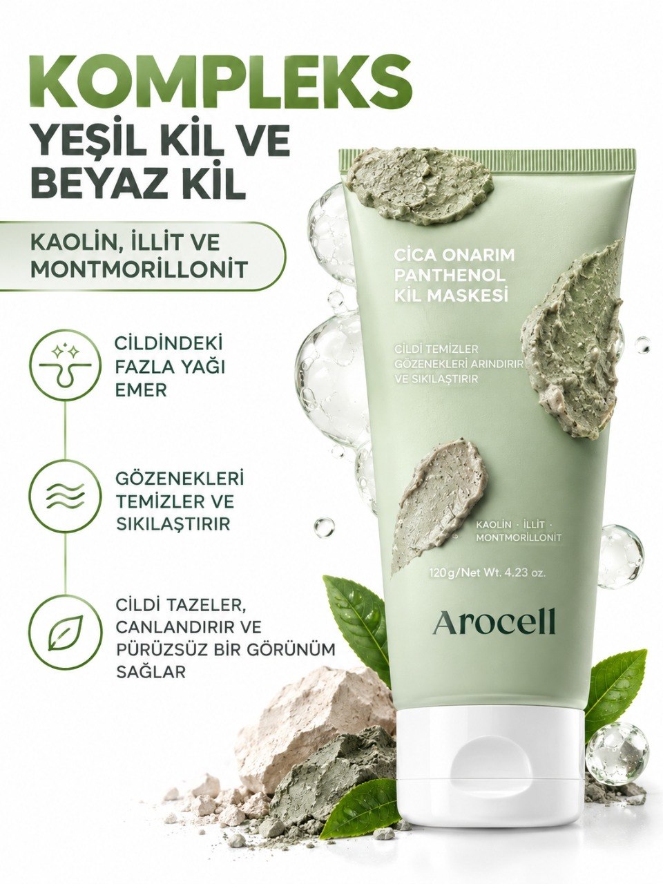 Hassas Ciltler İçin Cica & Panthenol Temizleyici AROCELL Cica Repair Panthenol Pack-to-Foam Cleanser, 120GR - Görsel 5