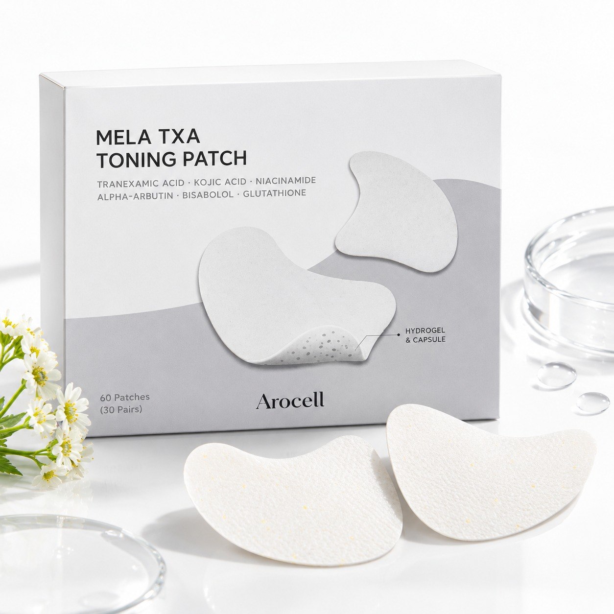 Traneksamik Asit İçeren Leke Karşıtı Aydınlatıcı Ton Eşitleyici Patch AROCELL Mela TXA Toning Patch, 5 ADET - Görsel 2